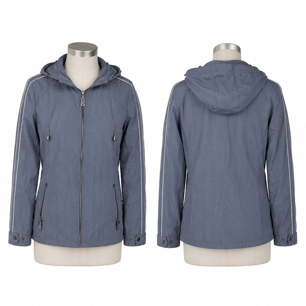 ZeroXposur Women's L Blue Down Feather Hooded Ski Jacket Embroidered Y2K